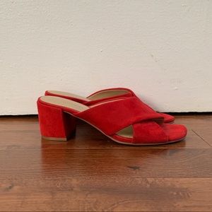 14th & Union Red Suede Mules